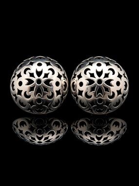 RARE Vintage John Hardy 22.8g Sterling Silver Bali Dome Filigree Clip Earrings
